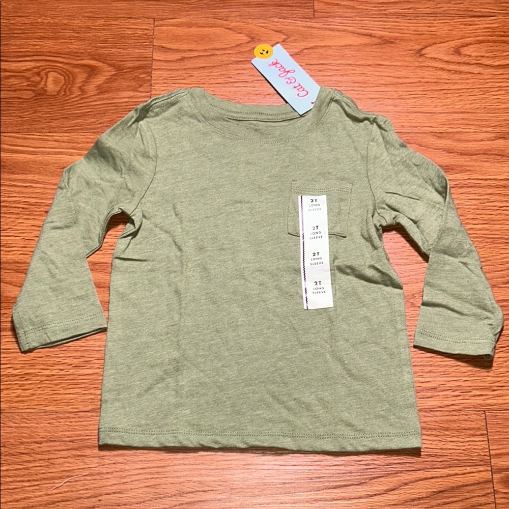 Green Kids Long Sleeve Shirt